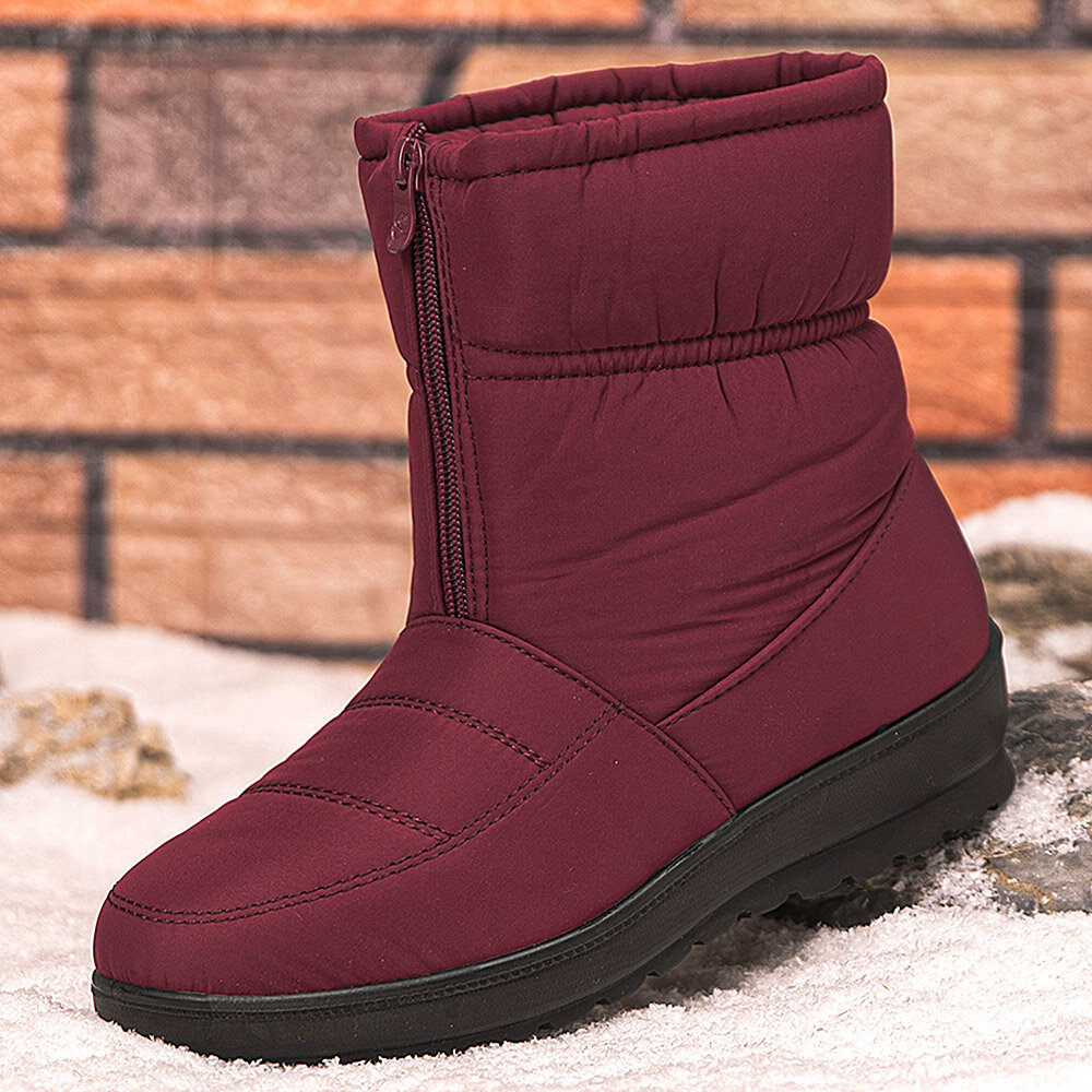 Women Large Size Warm Lined Front Zipper Casual Ankle Snow Boots Women Large Size Warm Lined Front Zipper Casual Ankle Snow Boots