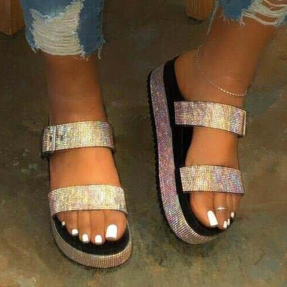 Women Open Toe Rhinestoen Comfy Party Platform Sandals Women Open Toe Rhinestoen Comfy Party Platform Sandals