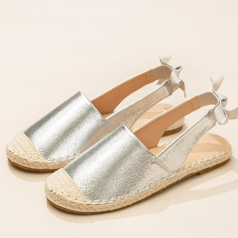 Women Casual Closed Toe Bowknot Heel Espadrille Splicing Flats Fisherman's Sandals Women Casual Closed Toe Bowknot Heel Espadrille Splicing Flats Fisherman's Sandals