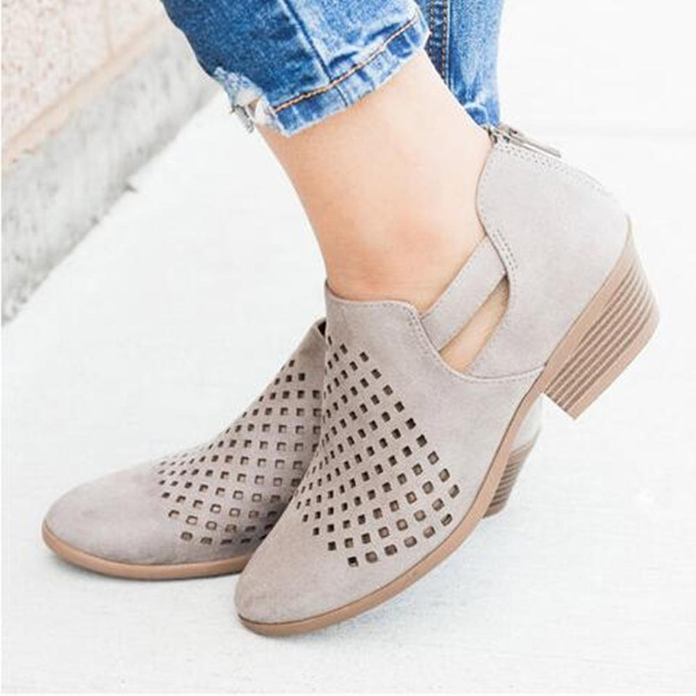Large Size Women Pattern Hollow out Suede Slip on Pumps Large Size Women Pattern Hollow out Suede Slip on Pumps